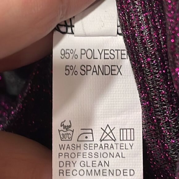 Violet Purple Sparkle One Piece Halter Bell Pant Suit. Size S small 4/6 - Picture 8 of 9